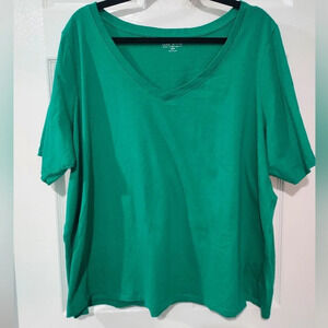 Lane Bryant Kelly Green Classic Perfect Sleeve Tee in Size 26/28 4X
